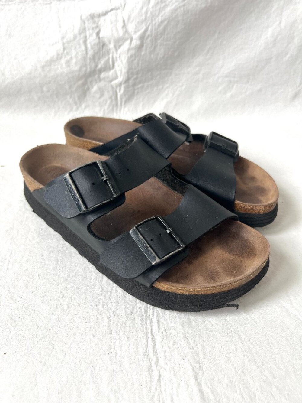 Birkenstock Papillio sandals Arizona platform 39 8 8.5 US womens black vegan
